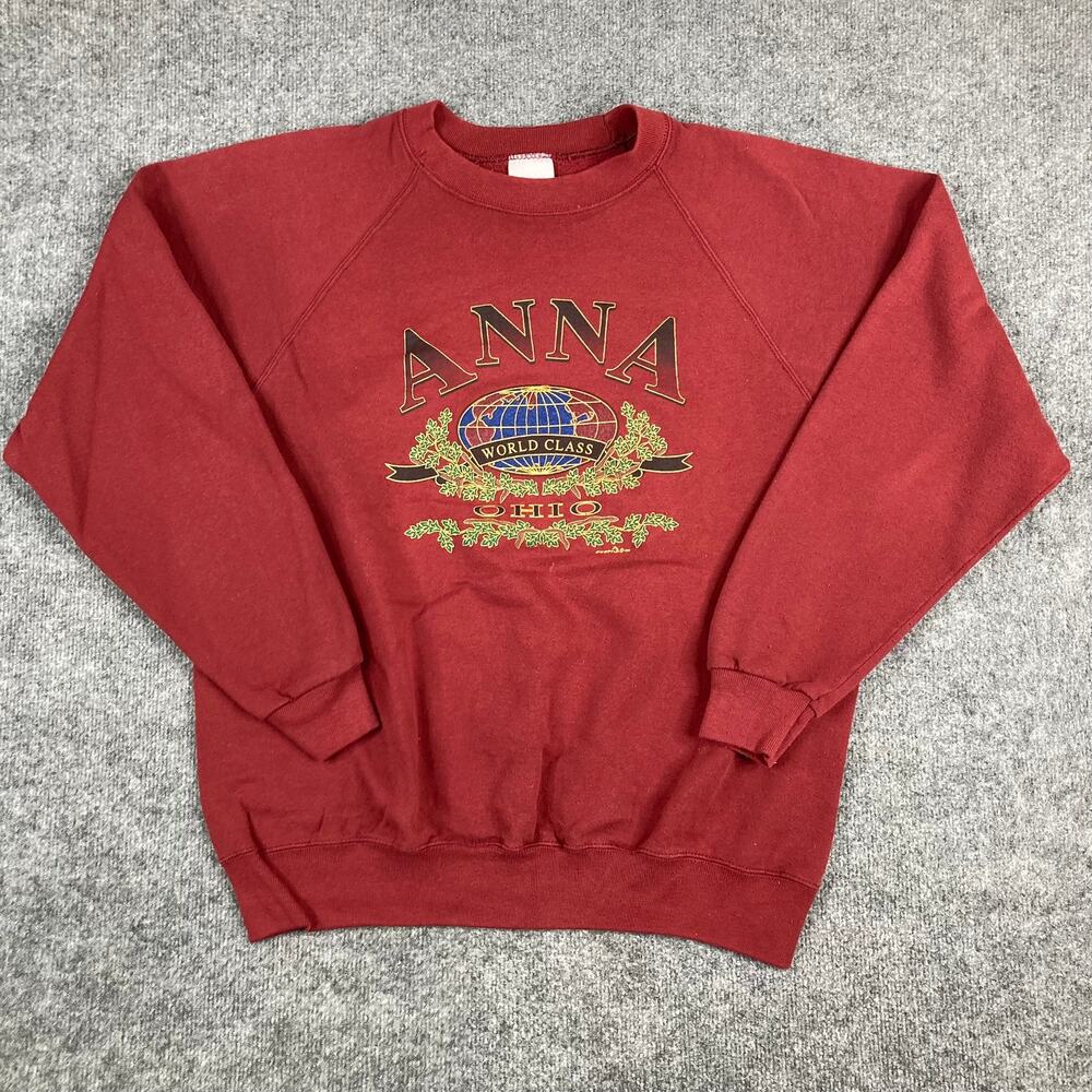 Santee Sweatshirt Mens 2XL Red Anna Ohio World Class USA Made Crewneck‎ Vintage - Picture 2 of 8